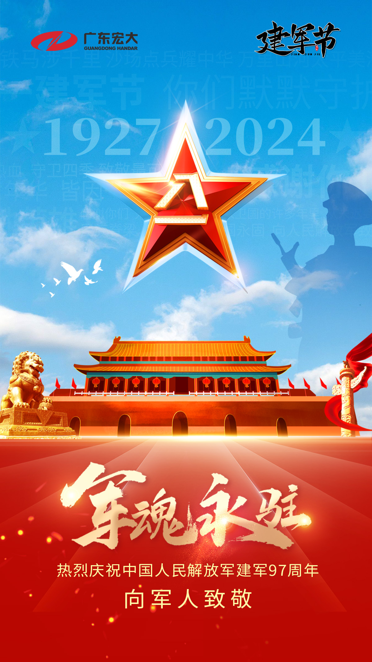 热烈庆祝中国人民解放军建军97周年